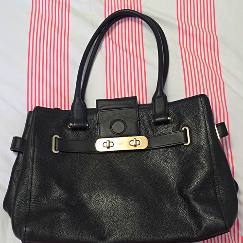 Coach black pebbled leather - black,